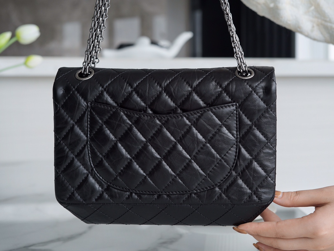 Chanel Small, Black and Silver, Calfskin