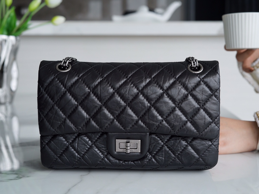 Chanel Small, Black and Silver, Calfskin