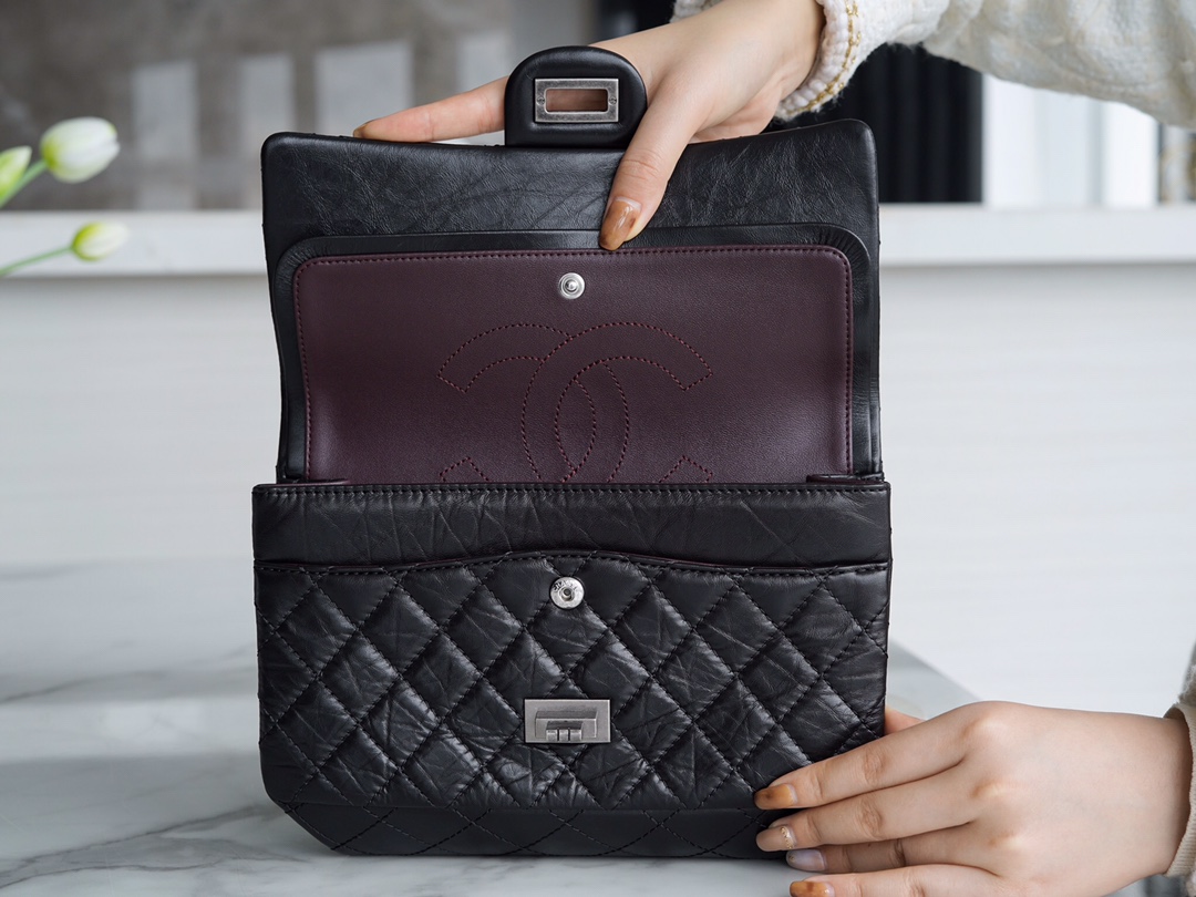 Chanel Small, Black and Silver, Calfskin