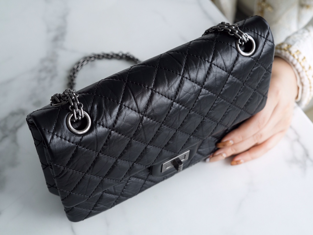 Chanel Small, Black and Silver, Calfskin