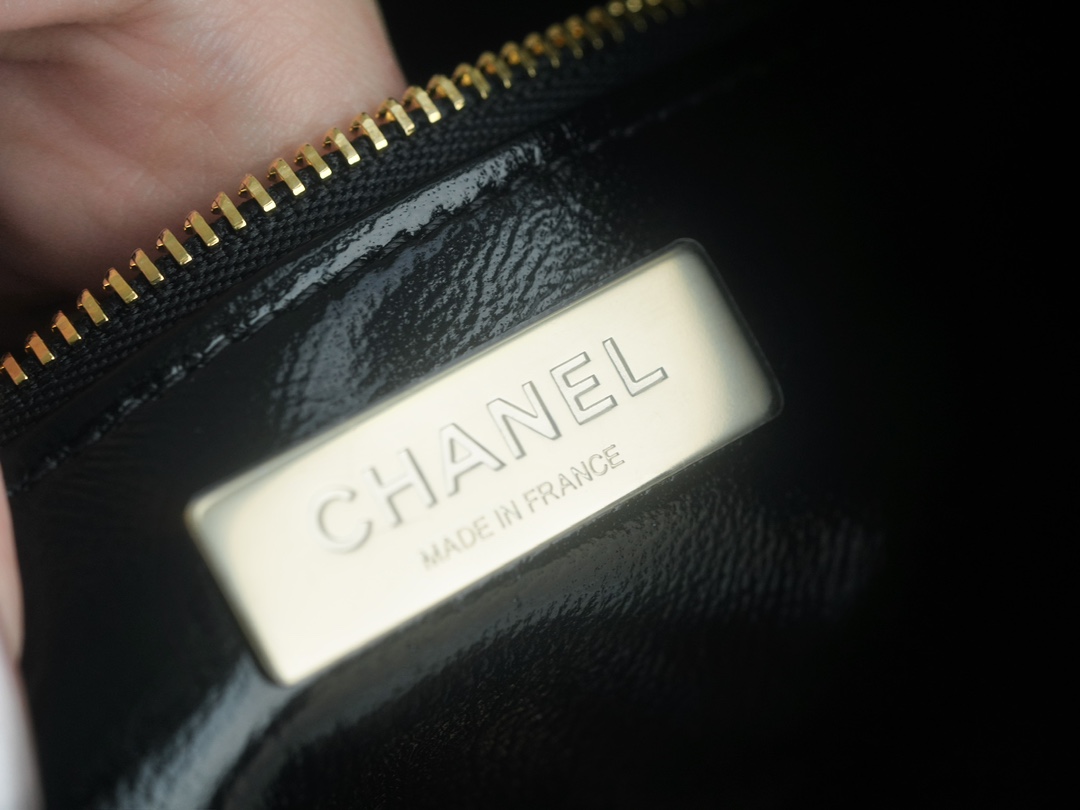 Chanel 24S 31 Bag Small Black Oiled Waxed Creased Lambskin  