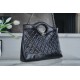 Chanel 24S 31 Bag Medium Horizontal Black Oiled Waxed Creased Lambskin  