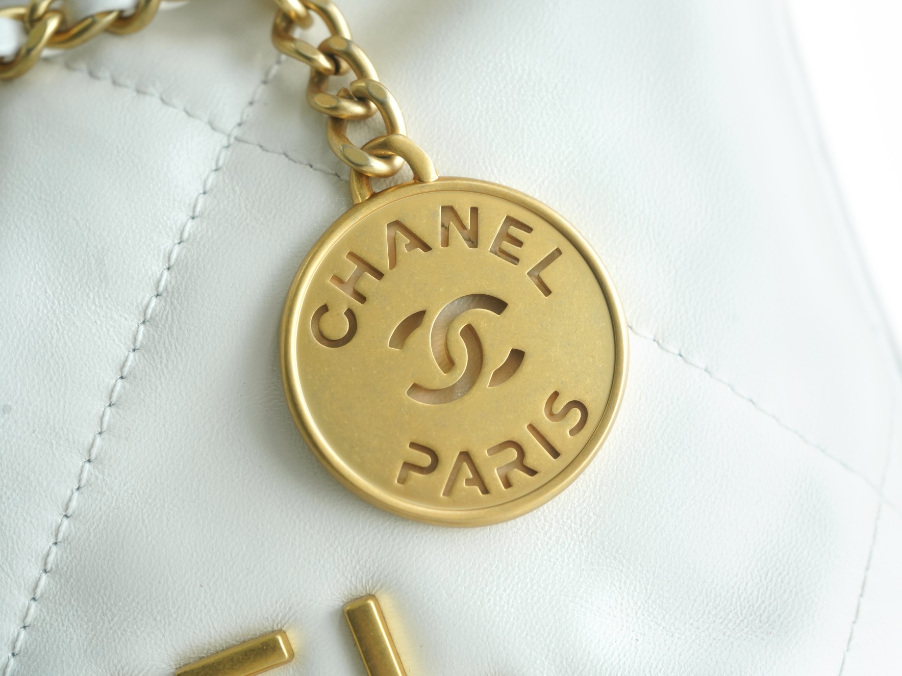 Chanel 23S 22 Mini Bag Platinum Calfskin  