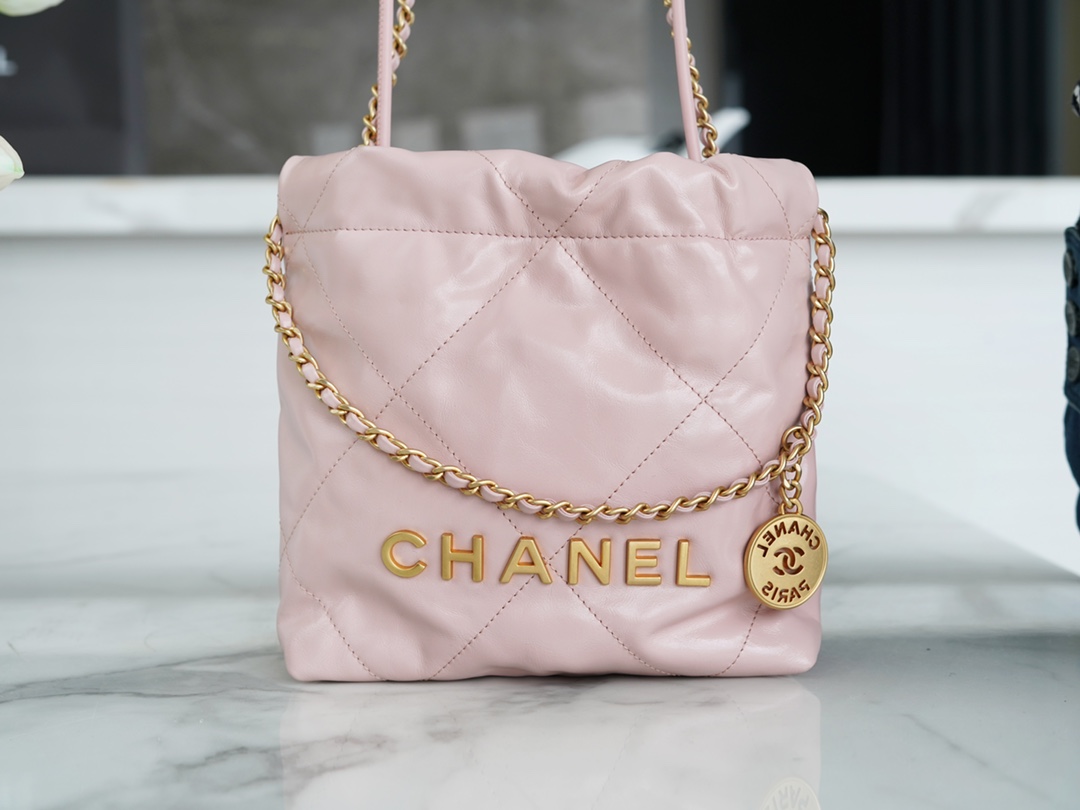 Chanel 23S 22 Mini Bag Pink Calfskin  