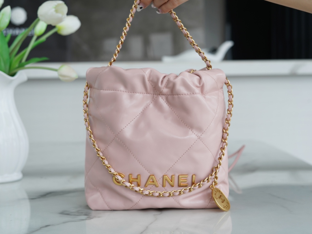 Chanel 23S 22 Mini Bag Pink Calfskin  