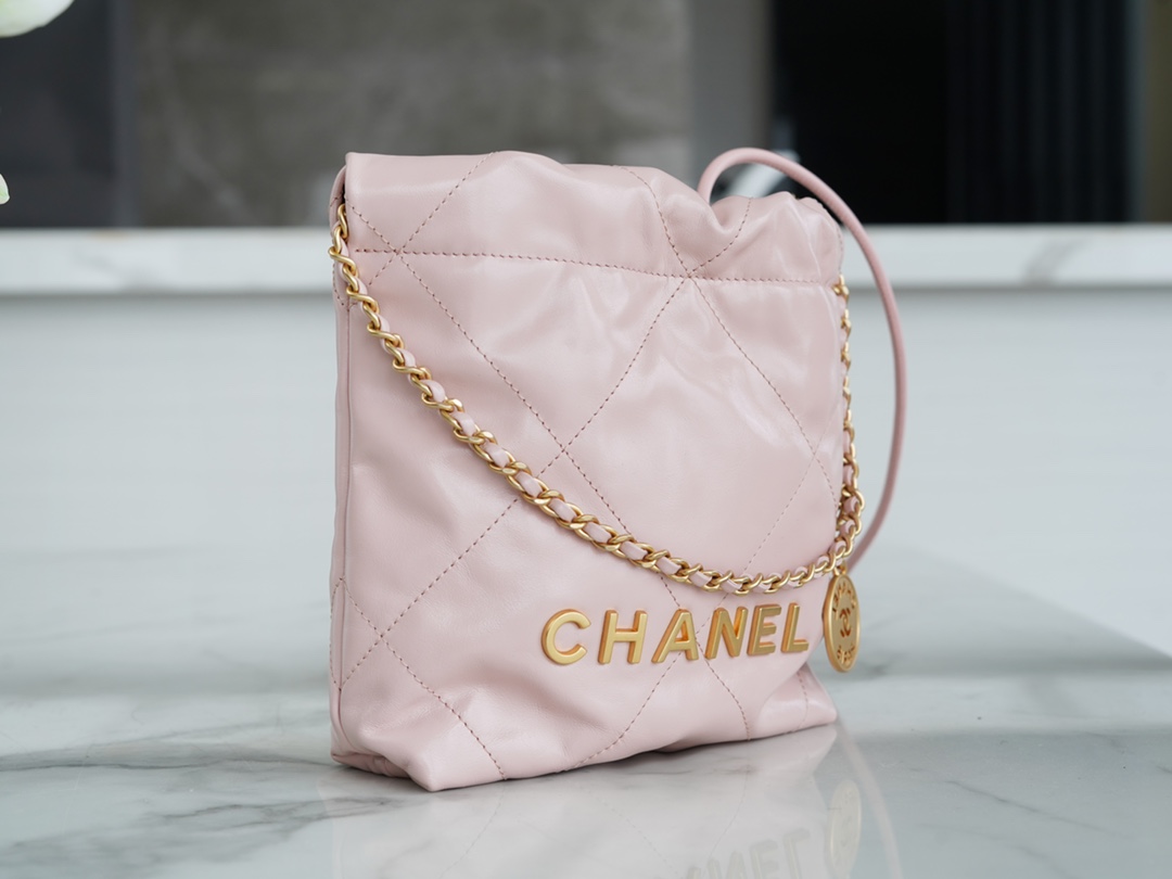 Chanel 23S 22 Mini Bag Pink Calfskin  