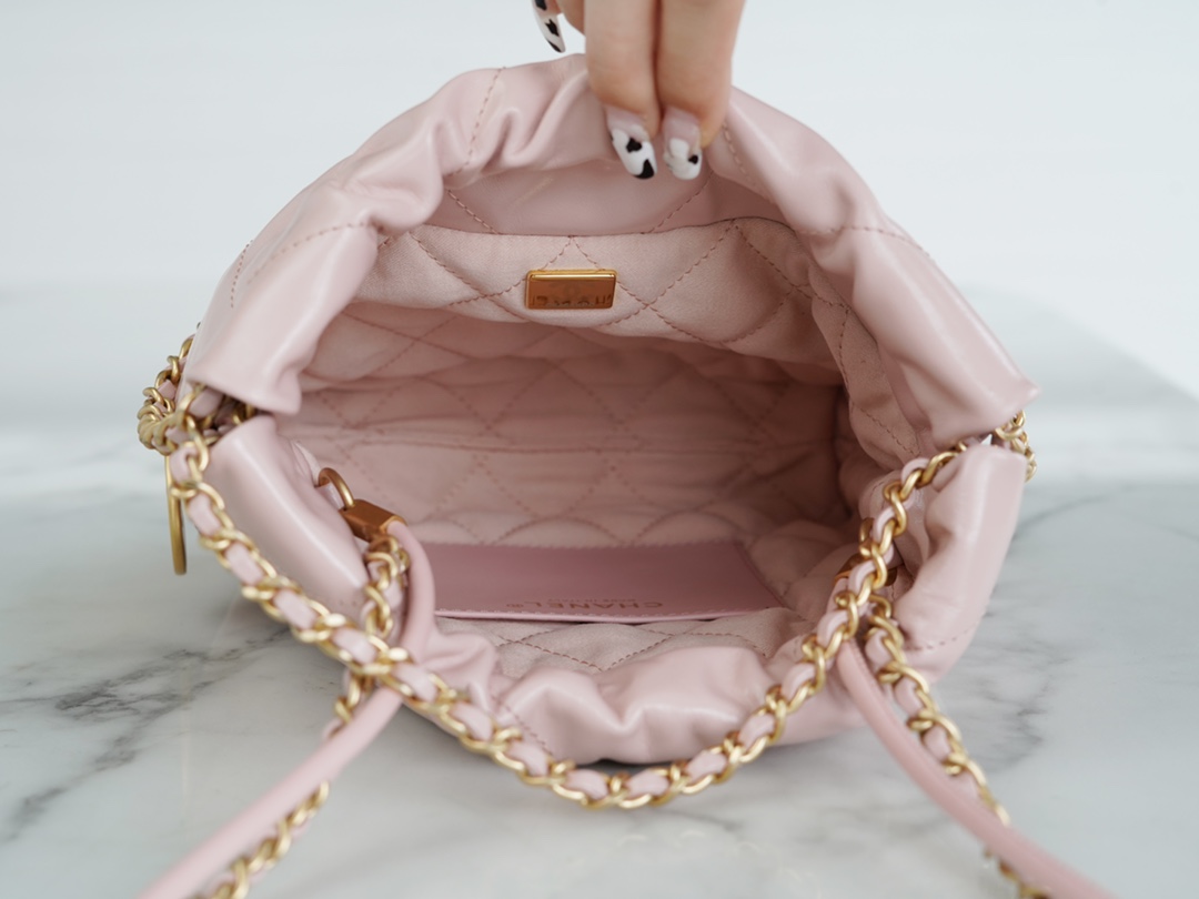 Chanel 23S 22 Mini Bag Pink Calfskin  