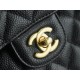 CF Classic Flap | Small Black & Gold Lizard Grain Calfskin  