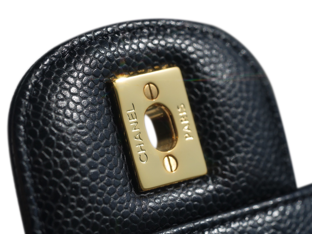 CF Classic Flap Jumbo Caviar Calfskin Black & Gold  