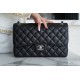 CF Classic Flap Jumbo Caviar Calfskin Black & Silver  