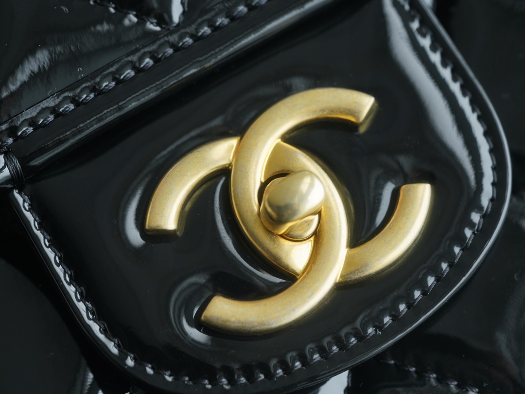 CHANEL 22K Haute Couture Patent Leather Backpack  