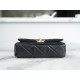 CHANEL 23K Fall/Winter Collection 19 Wide Strap Flap Bag Black & Gold Crinkled Calfskin  