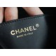 CHANEL 23K Fall/Winter Collection 19 Wide Strap Flap Bag Black & Gold Crinkled Calfskin  