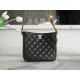 CHANEL 22K Metal Ball Hobos Black Small Lambskin  