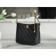 CHANEL 22K Metal Ball Hobos Black Small Lambskin  