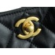 CHANEL 22K Metal Ball Hobos Black Small Lambskin  