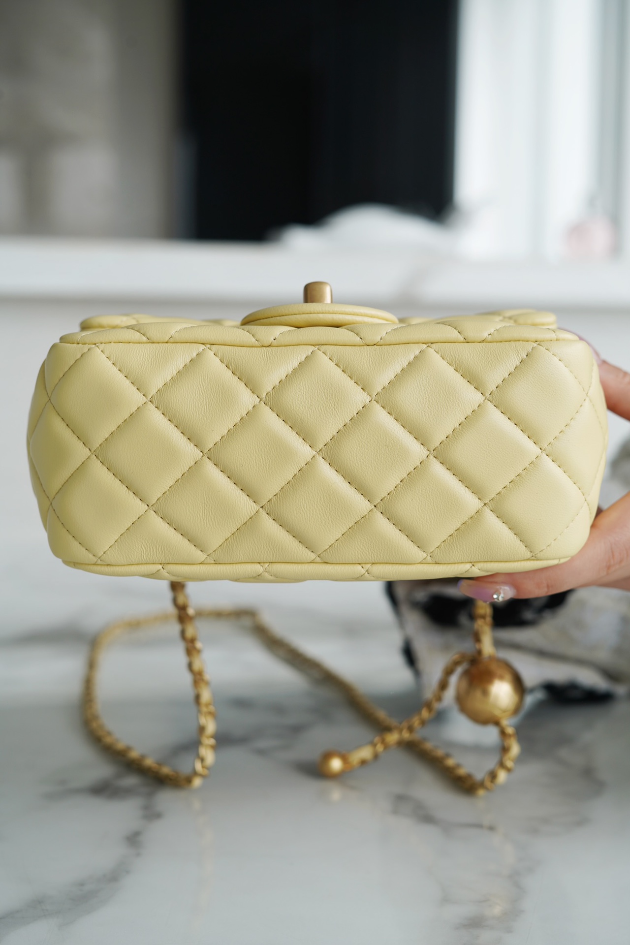 Chanel CF Metal Ball Square Fatty Chick Yellow  