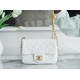 Chanel 23C Metal Ball Square Fatty White  