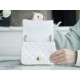 Chanel 23C Metal Ball Square Fatty White  