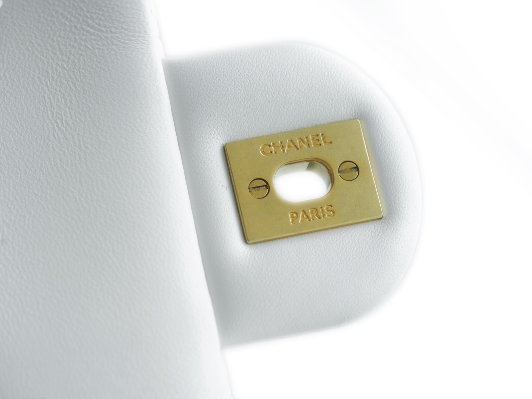 Chanel 23C Metal Ball Square Fatty White  