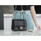 Chanel 23K Metal Ball Square Fatty Black  