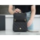 Chanel 23K Metal Ball Square Fatty Black  