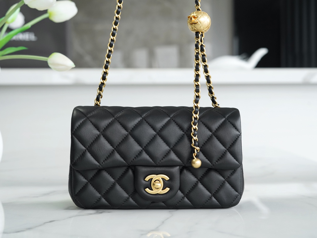 Chanel 23C Large Mini Metal Ball Black  