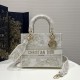 Lady Dior Embroidered Limited Edition Series: Gold Magpie Floral, Size: 24*11*20cm  