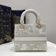 Lady Dior Embroidered Limited Edition Series: Gold Magpie Floral, Size: 24*11*20cm  