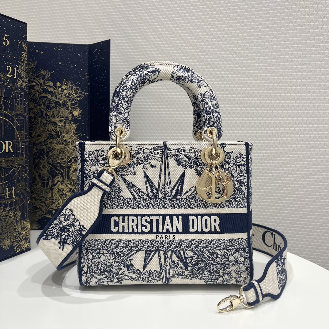 Lady Dior Embroidered: Size: 24*11*20cm  