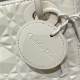 Lady Dior: 3-grid Matte White Diamond Lattice, High-quality Embossed Cowhide, Matte Hardware, Size: 17cm  