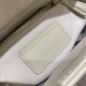 Lady Dior: 3-grid Matte White Diamond Lattice, High-quality Embossed Cowhide, Matte Hardware, Size: 17cm  