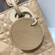 Lady Dior: 3-grid Nude Matte Diamond Lattice, Embossed Cowhide, Matte Hardware, Size: 17cm  