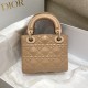 Lady Dior: 3-grid Nude Matte Diamond Lattice, Embossed Cowhide, Matte Hardware, Size: 17cm  