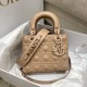 Lady Dior: 4-grid Nude Matte Diamond Lattice, New Diamond Pattern, Embossed Cowhide, Matte Hardware, Size: 20cm  