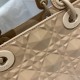 Lady Dior: 4-grid Nude Matte Diamond Lattice, New Diamond Pattern, Embossed Cowhide, Matte Hardware, Size: 20cm  