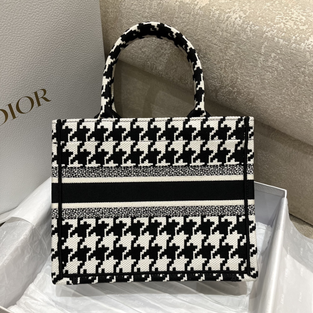 Small Black and White Houndstooth Tote, Size: 26*8*22cm  