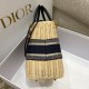 Bamboo Weave Bag, Classic Oblique Canvas Inner Bag, Size: 24*12*20cm  