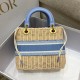 Bamboo Weave Bag, Classic Oblique Canvas Inner Bag, Size: 24*12*20cm  