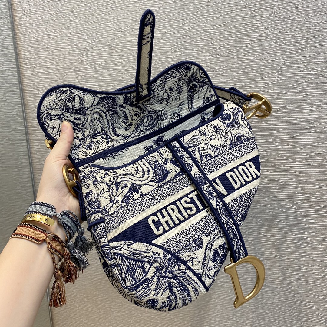 Saddle Bag Tiger Embroidery, Size: 25cm  