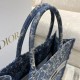 Denim Patchwork Tote, Size: 42*18*35cm