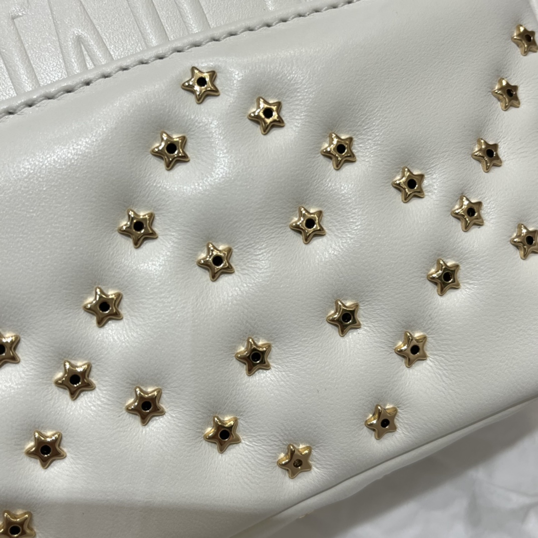 Caro Bag, Star Studs, Classic Rhombus Pattern, Calfskin Leather, Size: 20*7*12cm