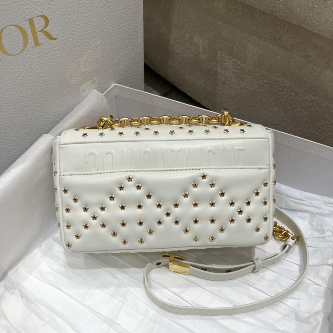 Caro Bag, Star Studs, Classic Rhombus Pattern, Calfskin Leather, Size: 20*7*12cm