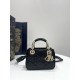 Black, LADY95-22 Mini Series, Lamb Leather, Size: 19*8*13cm  