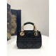 Black, LADY95-22 Mini Series, Lamb Leather, Size: 19*8*13cm  