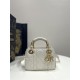 White, LADY95-22 Mini Series, Lamb Leather, Size: 19*8*13cm  