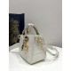 White, LADY95-22 Mini Series, Lamb Leather, Size: 19*8*13cm  