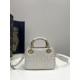 White, LADY95-22 Mini Series, Lamb Leather, Size: 19*8*13cm  