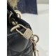 Black Small Size, D-joy Series, Bag with Two Shoulder Straps, Sheepskin, Size: 22*6*12cm  