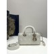 White Small Size, D-joy Series, Bag with Two Shoulder Straps, Sheepskin, Size: 22*6*12cm  